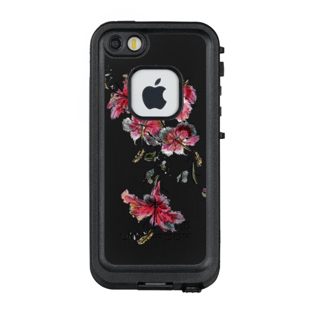 Tropische Hibiskus-Blumen LifeProof iPhone Hülle (Rückseite)