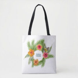 Tropische Hibiskus-Blumenkranz-Tragetasche Tasche