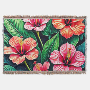 Tropische Hibiskus-Blüten-Kunst Decke
