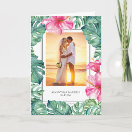 Tropische Hibiskus Braut & Groom Hochzeit Vielen D Dankeskarte