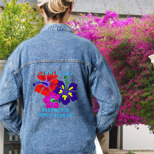 Tropische Hibiskus-Familientreffen Jeansjacke