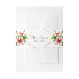 Tropische Hibiskus-Hochzeit Einladungsbanderole