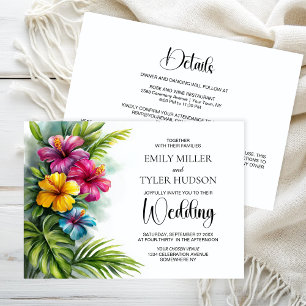 Tropische Hibiskus-Hochzeit für alle Anlässe Einladung
