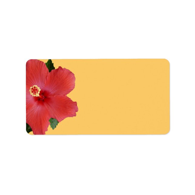 Tropische Hibiskus-Hochzeit oder allgemeine Leerad Adressaufkleber (Vorne)