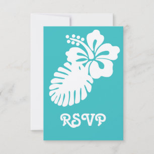 Tropische Hibiskus in Türkis RSVP-Karte RSVP Karte