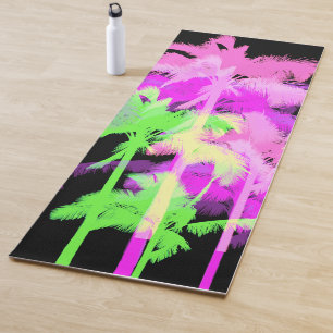 Tropische Hitze reversible neonhawaiianische Palme Yogamatte