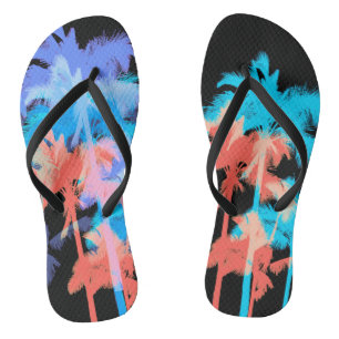 Tropische Hitzewelle Neon-Hawaiian-Palmen Flip Flops