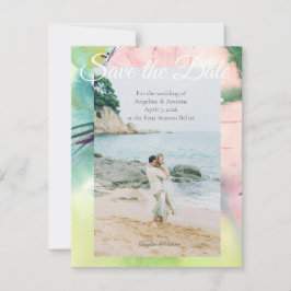 Tropische Hochzeit am Zielort Save The Date