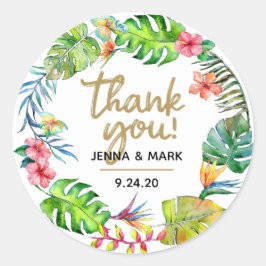 Tropische Hochzeit | Danke Gastgeschenk Stickers