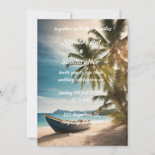 Tropische Hochzeit der Strandpalme Einladung
