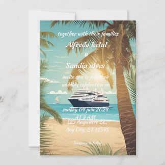 Tropische Hochzeit der Strandpalme Einladung
