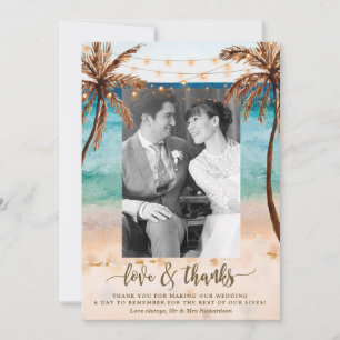 tropische Hochzeit des Liebe- und Dankeskarte