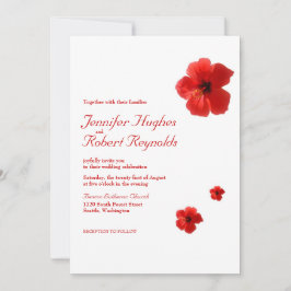 Tropische Hochzeit des Roten Hibiskus Einladung