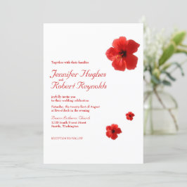 Tropische Hochzeit des Roten Hibiskus Einladung