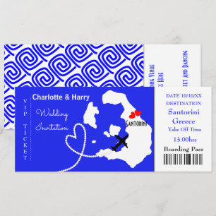 Tropische Hochzeit Destination Santorini Einladung