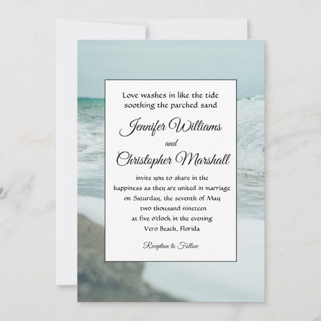 Tropische Hochzeit Einladung (Vorderseite)