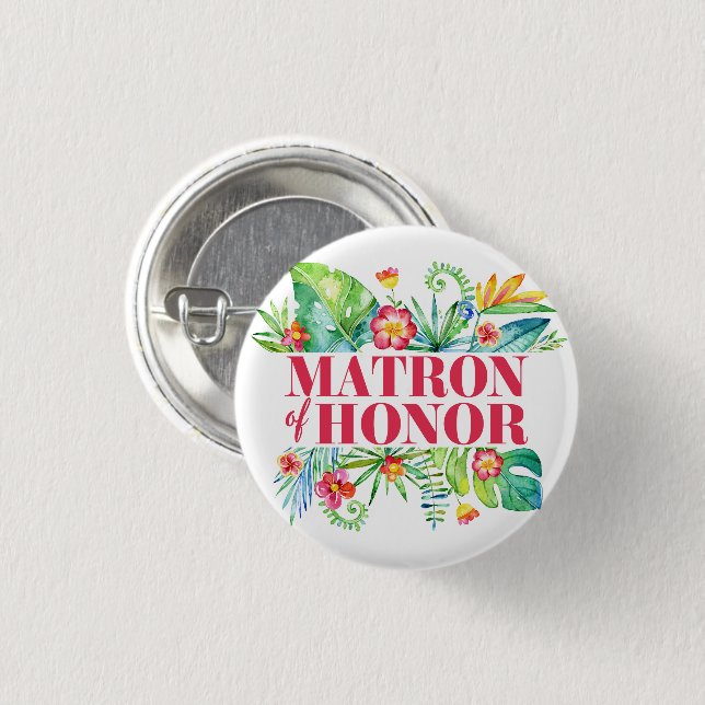 Tropische Hochzeit in Urlaubsort Button (Vorne & Hinten)
