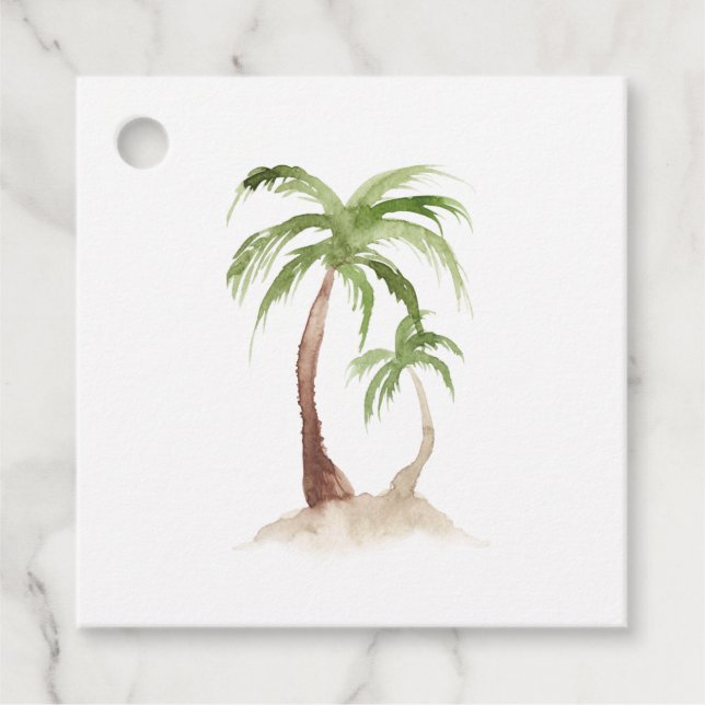 Tropische Hochzeit in Urlaubsort Geschenkanhänger (Vorderseite)