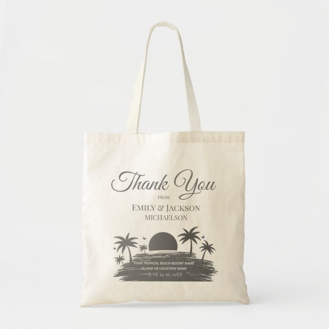 Tropische Hochzeit in Urlaubsort Gunst Tragetasche (Vorne)