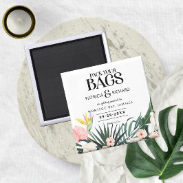Tropische Hochzeit in Urlaubsort Save the Date Magnet