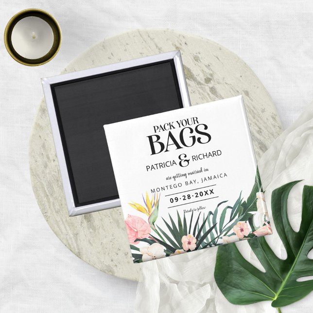 Tropische Hochzeit in Urlaubsort Save the Date Magnet (Von Creator hochgeladen)