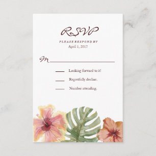 Tropische Hochzeit in Urlaubsort UAWG RSVP Karte