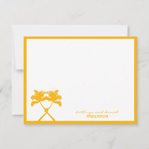 Tropische Hochzeit in Urlaubsort von Knotted Palm Dankeskarte