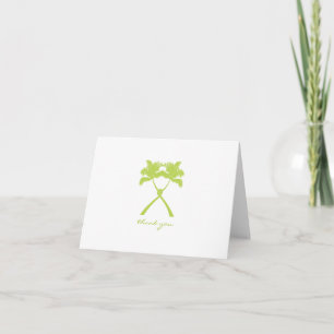 Tropische Hochzeit in Urlaubsort von Knotted Palm Dankeskarte