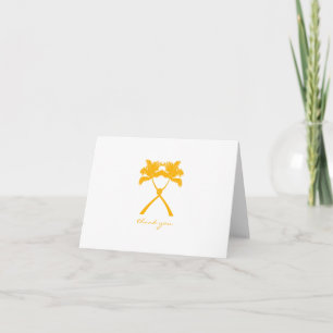 Tropische Hochzeit in Urlaubsort von Knotted Palm  Dankeskarte