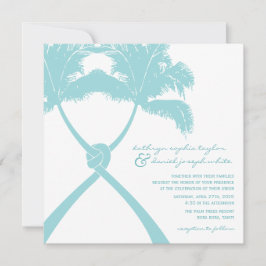 Tropische Hochzeit in Urlaubsort von Knotted Palm Einladung
