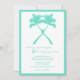 Tropische Hochzeit in Urlaubsort von Knotted Palm Einladung