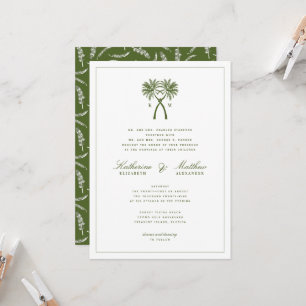 Tropische Hochzeit in Urlaubsort von Knotted Palm  Einladung