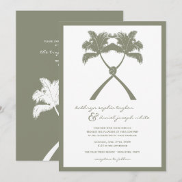 Tropische Hochzeit in Urlaubsort von Knotted Palm Einladung