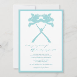 Tropische Hochzeit in Urlaubsort von Knotted Palm Einladung