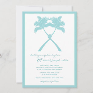 Tropische Hochzeit in Urlaubsort von Knotted Palm Einladung