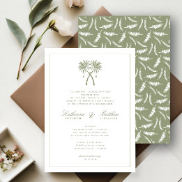 Tropische Hochzeit in Urlaubsort von Knotted Palm  Einladung