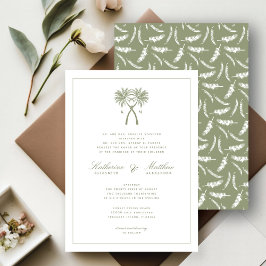Tropische Hochzeit in Urlaubsort von Knotted Palm  Einladung