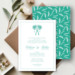 Tropische Hochzeit in Urlaubsort von Knotted Palm  Einladung