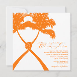 Tropische Hochzeit in Urlaubsort von Knotted Palm Einladung