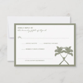 Tropische Hochzeit in Urlaubsort von Knotted Palm RSVP Karte