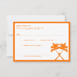 Tropische Hochzeit in Urlaubsort von Knotted Palm RSVP Karte