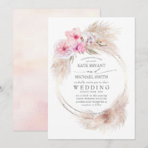 Tropische Hochzeit mit rosa Orchideen und Pampas