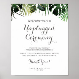 Tropische Hochzeit ohne Stecker Zeremonie Signatur Poster