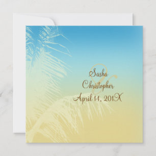Tropische Hochzeit/Palme-Silhouette Einladung