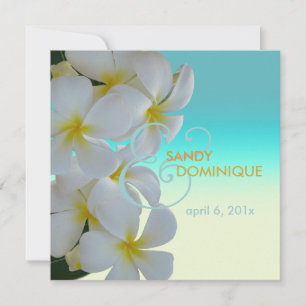 Tropische Hochzeit Plumerias Einladung