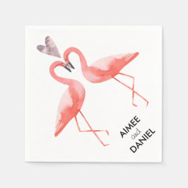 Tropische Hochzeit von Flamingos Serviette