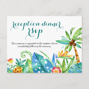 Tropische Hochzeitsempfehlung zum Abendessen UAWG Einladungspostkarte