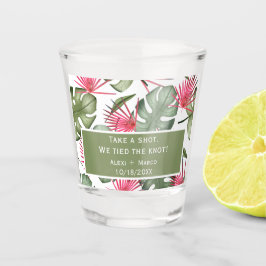 Tropische Hochzeitsglanzfavoriten Schnapsglas