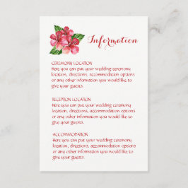 Tropische Hochzeitsinformationskarten des Roten Hi Begleitkarte