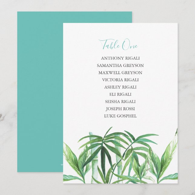 Tropische Hochzeitskarte Einladung (Vorne/Hinten)
